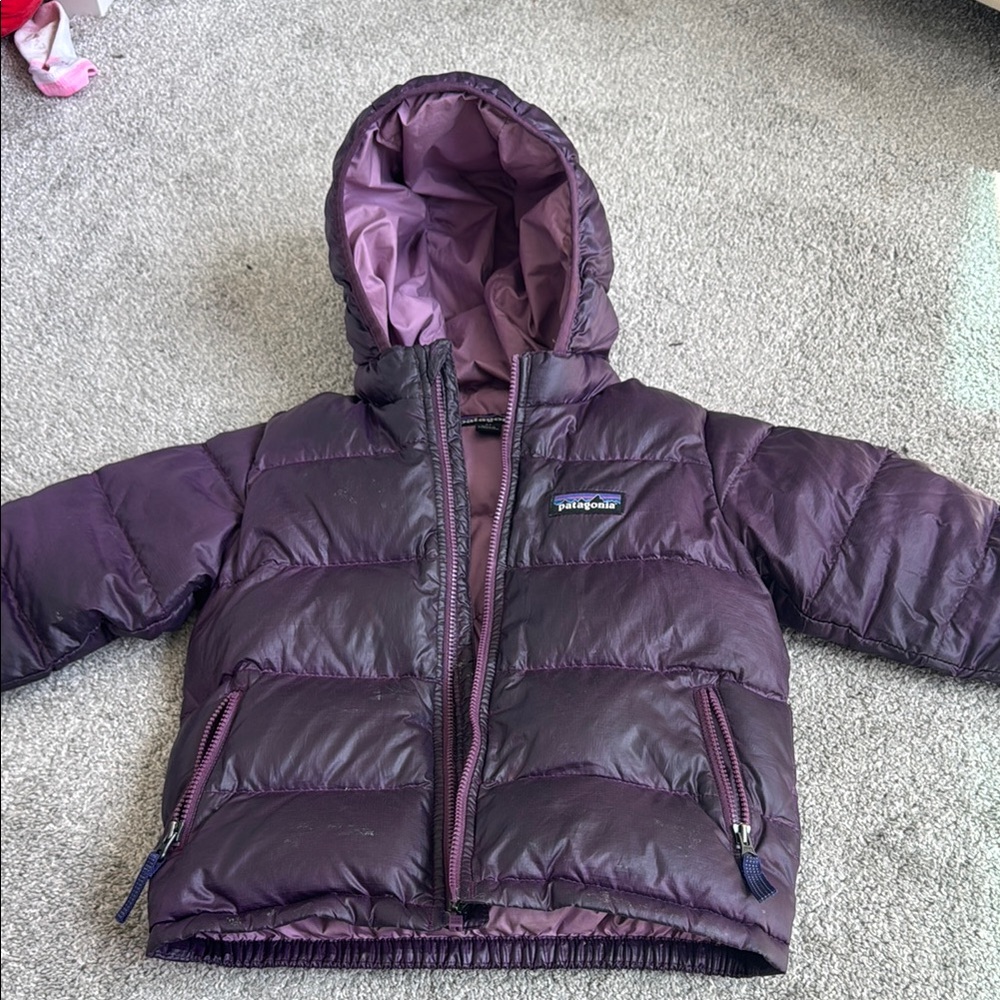 Patagonia toddler 2T Purple Down Puffer Jacket with Hood